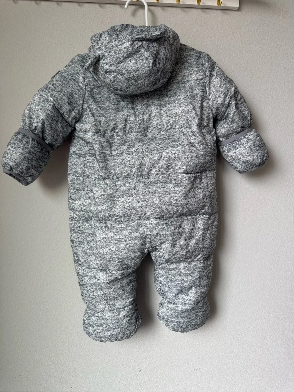 GAP Heather Gray Quilted Baby Snowsuit One-Piece